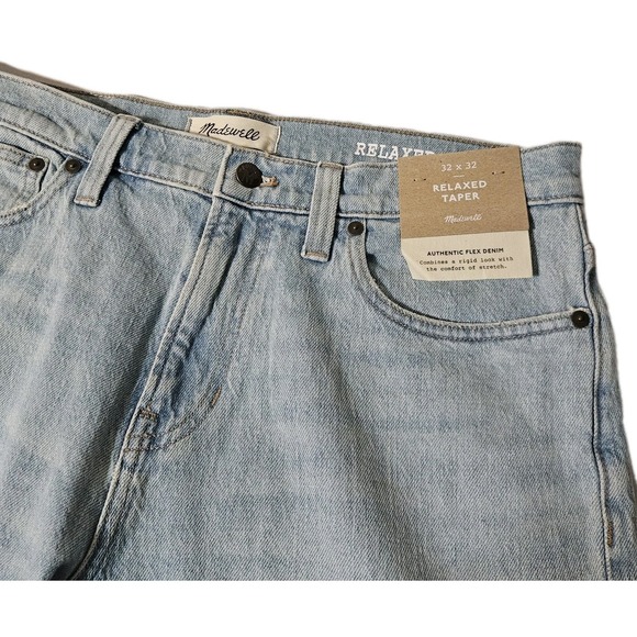 NWT Madewell Relaxed Taper Jeans Size 34x30 NWTLight Wash NEW